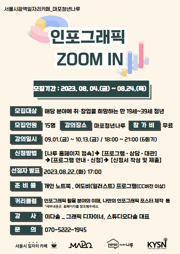 마포청년나루 인포그래픽 ZOOM IN 참가자 모집